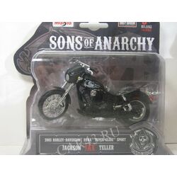 Модель мотоцикла Harley Davidson Sons Of Anarchy Jax Harley-davidson Dyna 2003 1:18